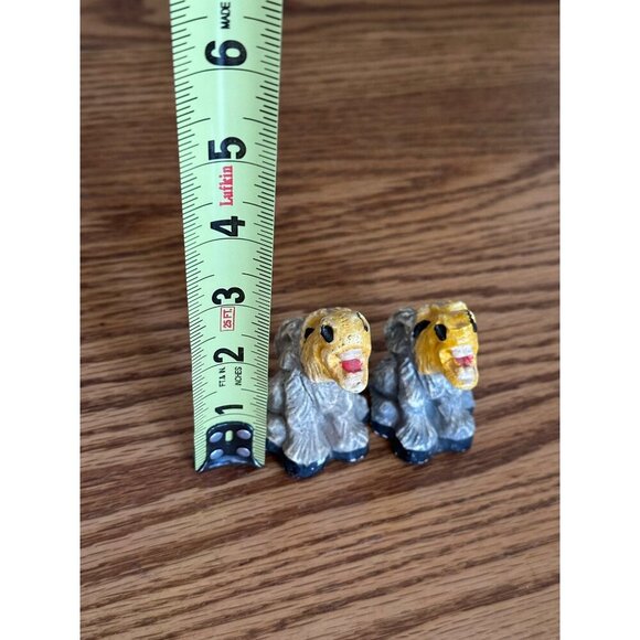 Vintage Ceramic Lion Figurines - Set Of 2 Hand-Painted Decorative Miniatures - Picture 10 of 11